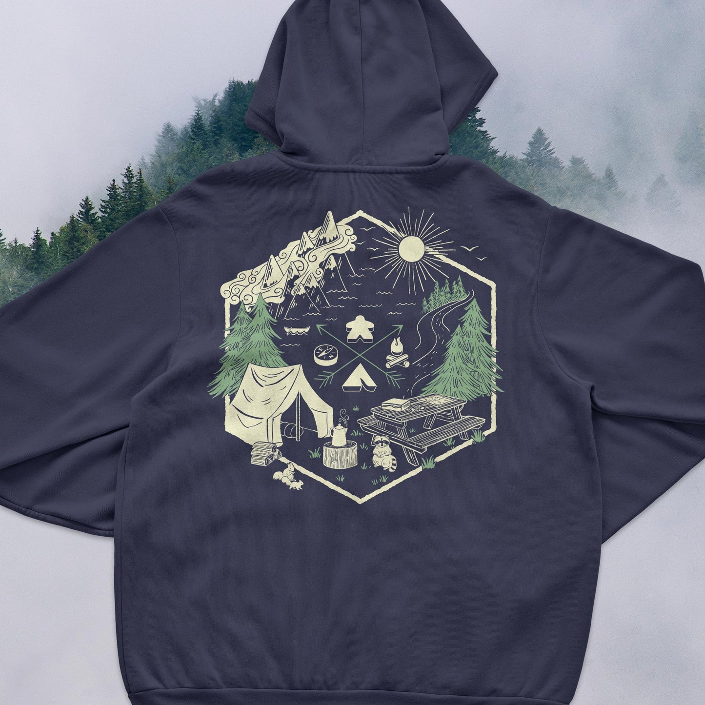 Camping & Board Games - Adult Hoodie