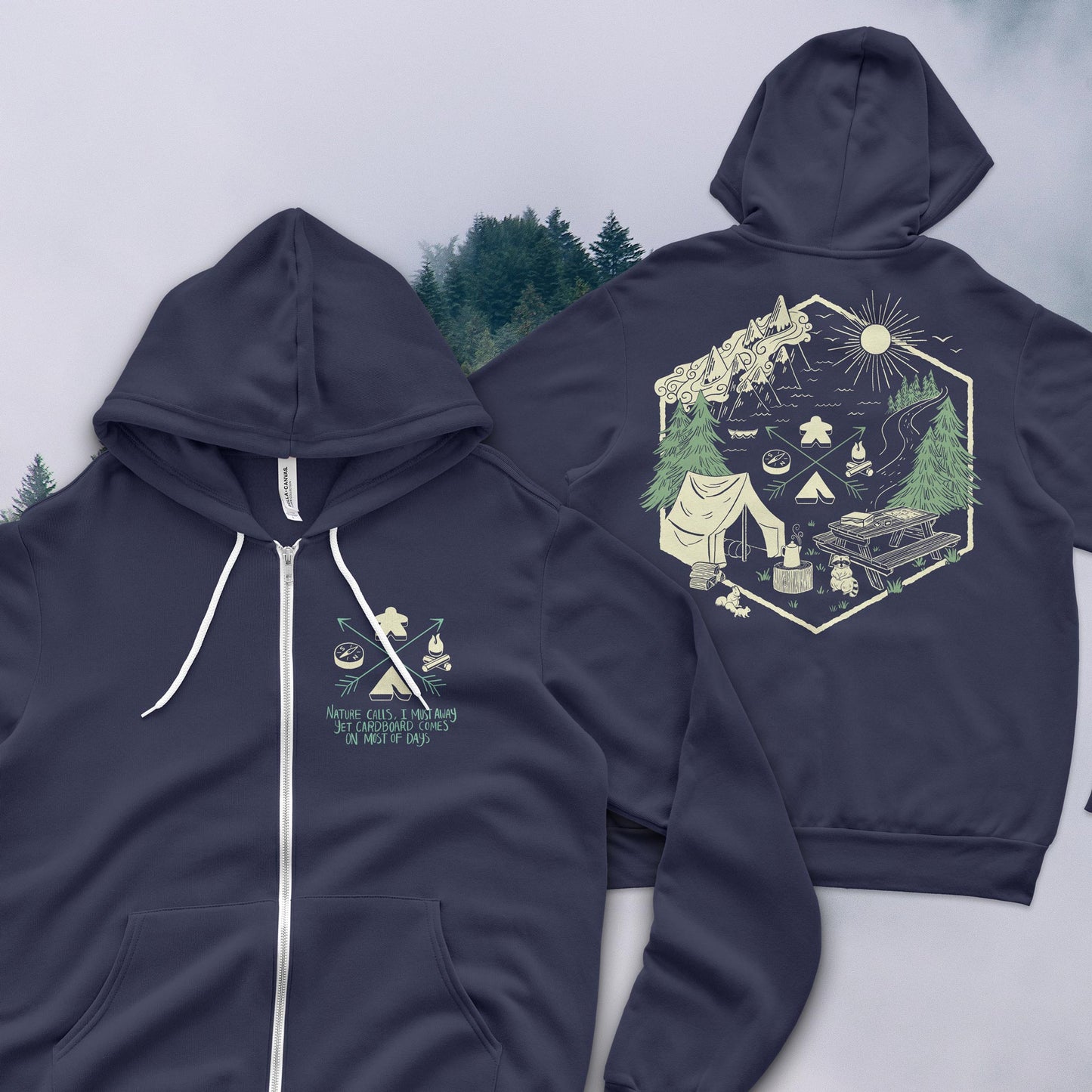 Camping & Board Games - Adult Hoodie