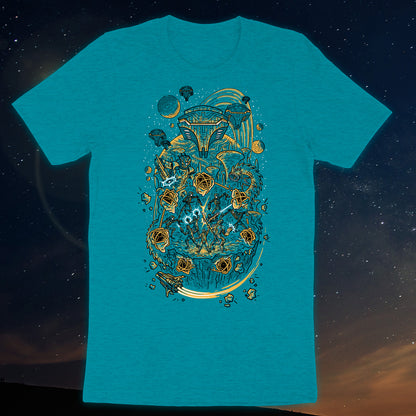Heather Aqua t-shirt with space rpg/starfinder artwork