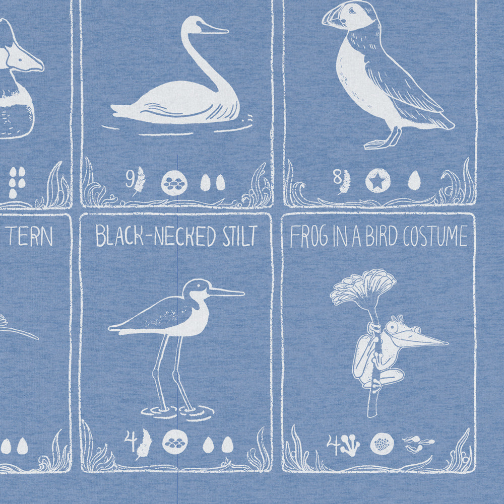 Wetland Birds of Wingspan T-Shirt - Focus on Frog in a Bird Costume