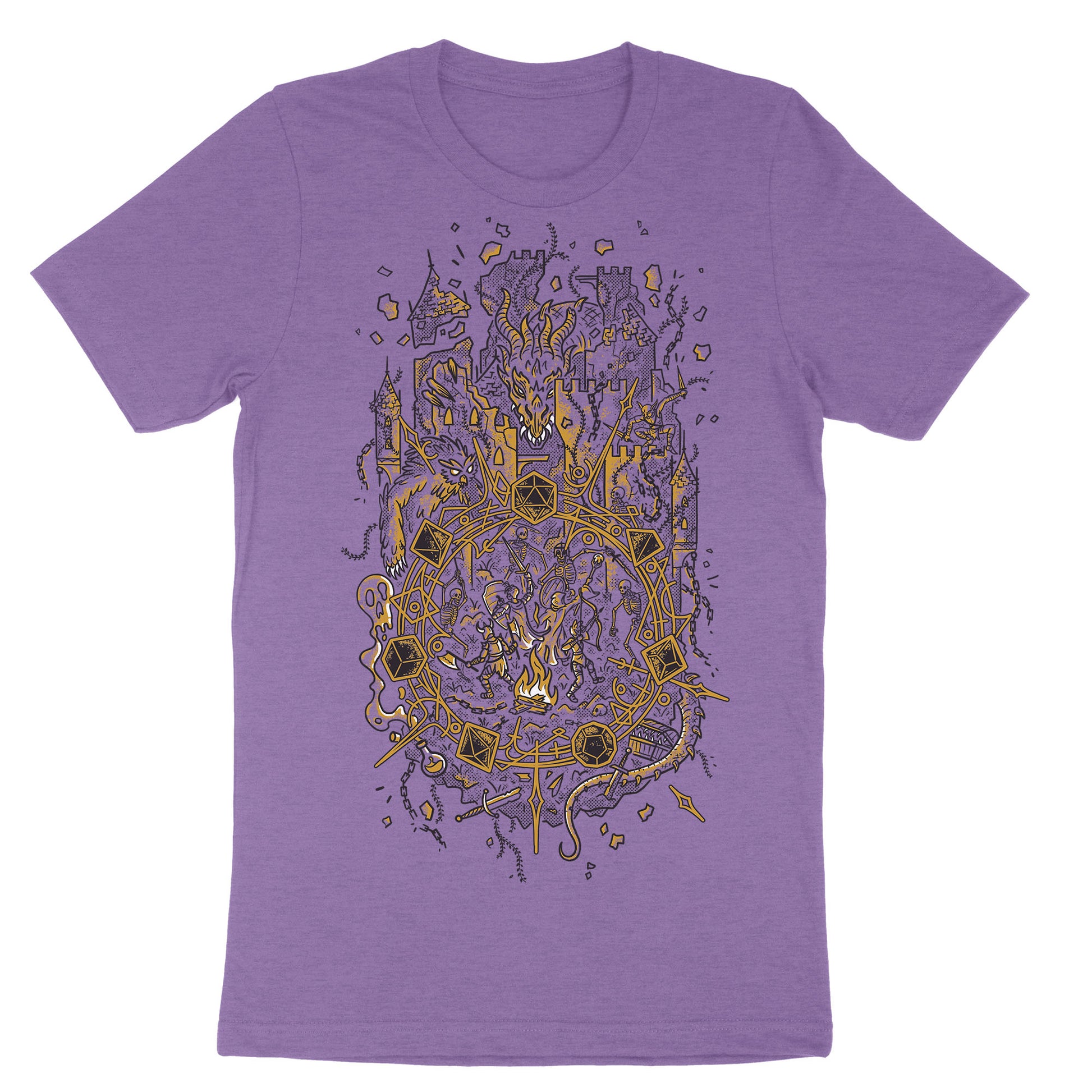 Comfortable D&D RPG Graphic T-Shirt - Purple Fabric