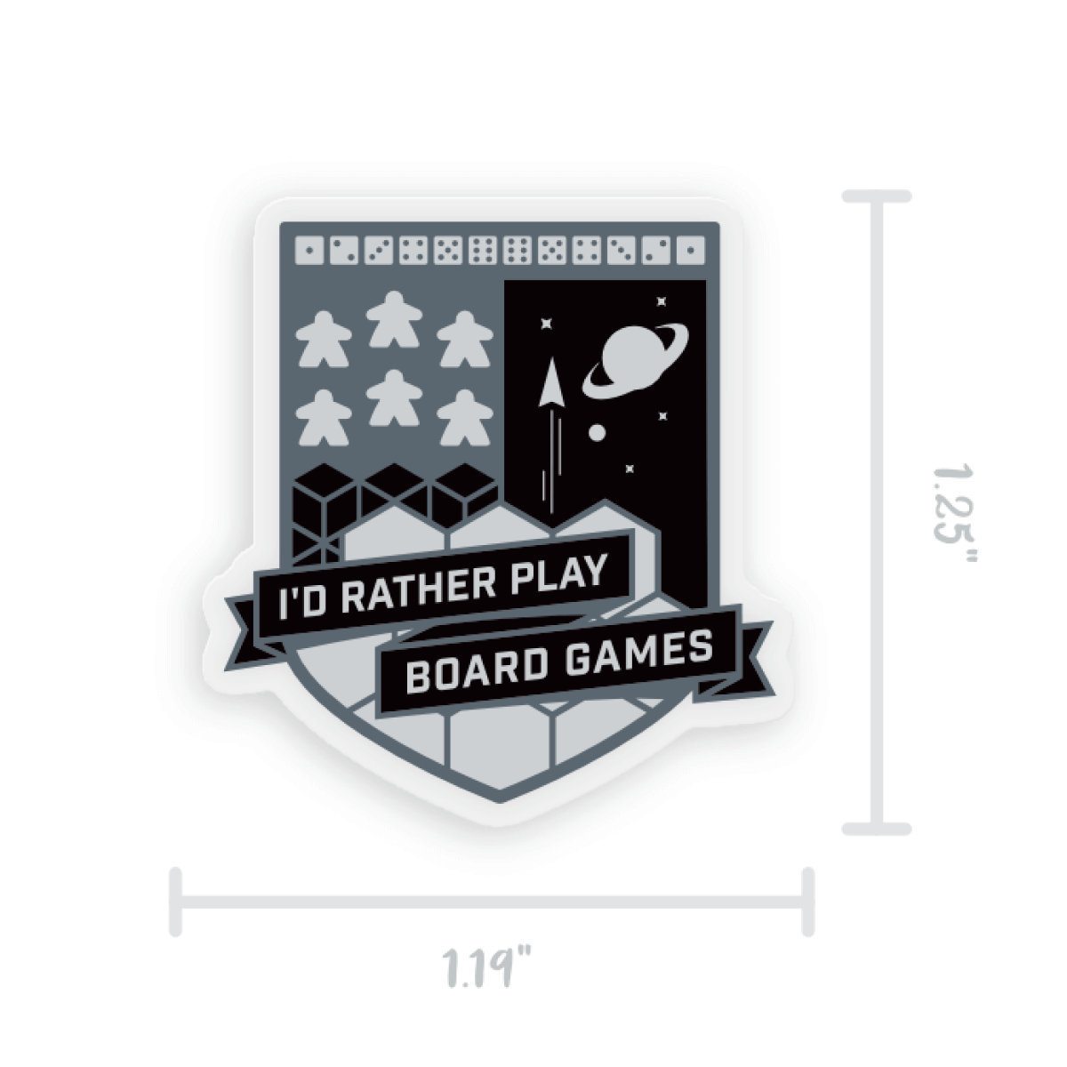 I'd Rather Play Board Games - 1.25" Acrylic Pin